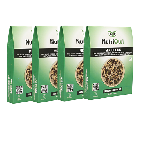 Boost Your Health with Our Premium Blend of Super Seeds - Delicious and Nutritious Snack for Anytime (250g Pack of 4)