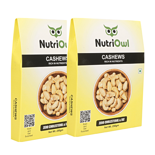 Crunchy and Buttery: Premium Cashews for Snacking and Cooking. (250g Pack of 2)