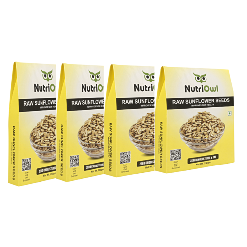 Discover the Power of Raw Sunflower Seeds - Packed with Nutrients to Fuel Your Active Lifestyle! (250g Pack of 4)