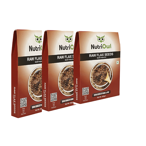 Experience the Nutritional Power of Flax Seeds - Delicious, Versatile and Packed with Essential Nutrients & Fiber with Healthy Heart (250g Pack of 3)