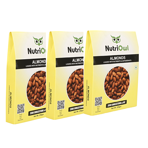 Experience the Wholesome Crunch of Our Premium California Almonds - Packed with Essential Nutrients for Your Well-Being (250g Pack of 3)