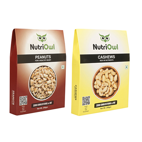 NutriOwl Dry Fruit Combo - Nutritious and Delicious Cashews and Peanuts (500g)
