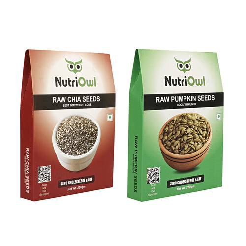 NutriOwl Super Seeds Combo - Chia and Pumpkin Seeds Rich in Protein, Fiber and Omega-3 (500g)