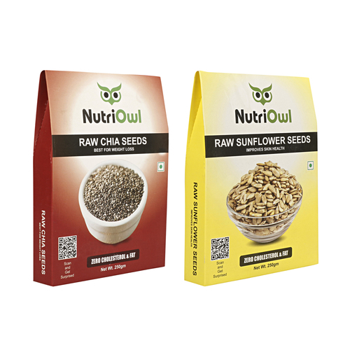 NutriOwl Super Seeds Combo - Chia and Sunflower Seeds Rich in Protein, Fiber and Energy (500g)