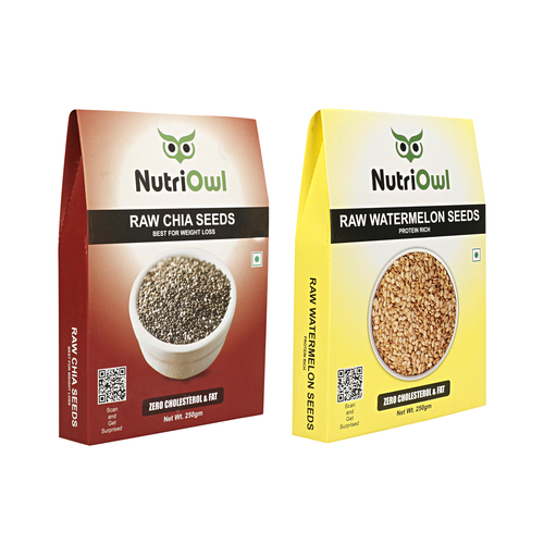 NutriOwl Super Seeds Combo - Chia and Watermelon Seeds Rich in Protein, Fiber and Energy (500g)