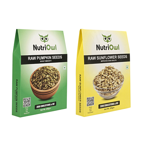 NutriOwl Super Seeds Combo - Sunflower and Pumpkin Seeds Rich in Protein, Fiber and Energy (500g)