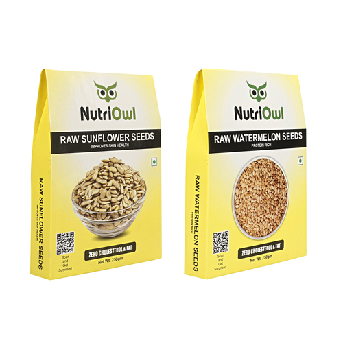 NutriOwl Super Seeds Combo - Sunflower and Watermelon Seeds Rich in Protein, Potassium, Magnesium and Iron (500g)